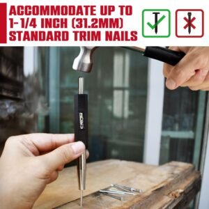 CROM Trim Nail Punch - Help Drive Trim Nails While Protecting Fingers from Hammer with Pocket Size Trim Nail Driver (Small) - Image 5
