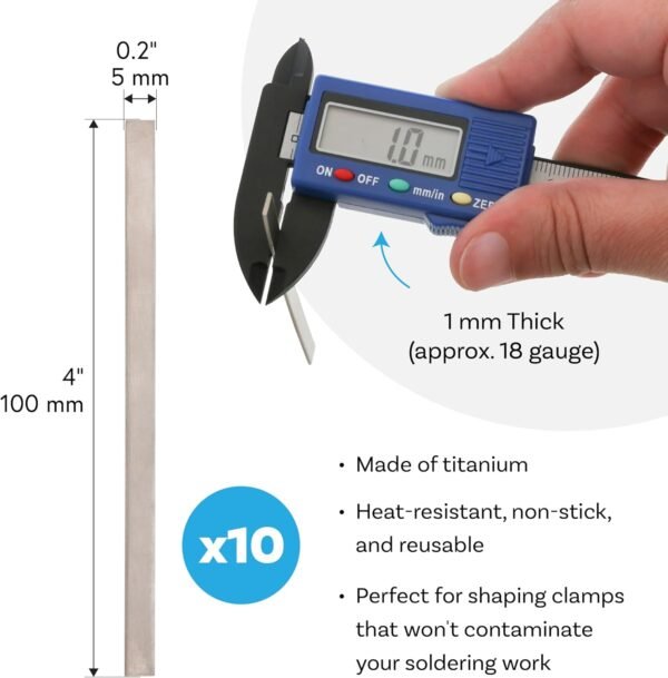 The Beadsmith Titanium Soldering Strips – Forms Clamps to Hold Metal Parts Securely During Soldering, Heat-Resistant & Bendable, for Jewelry Making & Metalwork (Pack of 10) 3 71d147ez0IL. AC SL1500