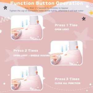 Baby Toddler Balance Bike with Bubble Machine for 1 Year Old Children,4 Wheels Kids Balance Bike w/Bubble Maker,Kids Ride on Toys,Headlight for Ages 12-36 Months Boys Girls (Pink&Orange) - Image 5