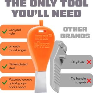 Brick Popper - Separator Tool - World's Fastest Brick Remover for Kids and Adults, Gifts for Ages 6 Year Old and up, Tools Stocking Stuffer (Orange) 14 Brick Popper - Separator Tool - World's Fastest Brick Remover for Kids and Adults, Gifts for Ages 6 Year Old and up, Tools Stocking Stuffer (Orange) - Image 6