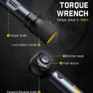Fanttik WB10 Nova 1/4 Inch Drive Mini Bike Torque Wrench Set, 2-10 Nm/1.47-7.37ft-lb, 14 Bits Dual-Direction Click Adjustable 72-Tooth Torque Wrench Set for Bicycle - Image 6