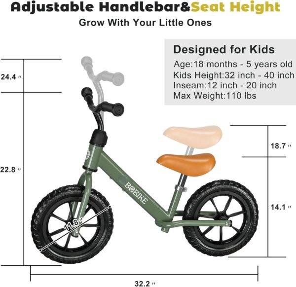 Bobike Toddler Balance Bike Toys for 2 to 5 Year Old Girls Boys Adjustable Seat and Handlebar No-Pedal Training Bike Best Gifts for Kids 6 71i5PnPGUmL. AC SL1500