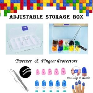 Building Blocks Tool Kit - Brick Separator, Mini Blocks Tool Set, Multi-Functional Hammer, Pliers, Tweezers, Finger Protectors with Tin Box (Blue) - Image 7