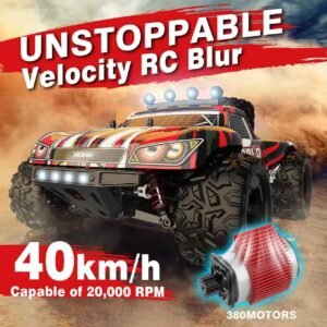 Remote Control Car,1/18 Scale RC Cars for Adults & Kids - IPX4 Waterproof 40KM/H 4X4 Off Road Truck, 2.4GHz Remote Control, 4WD All Terrain Vehicle with 2 Batteries (Red) - Image 3