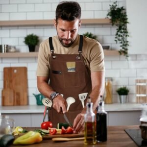 WEARXI Aprons for Men, Woodworking Apron with Tool Pockets, Canvas Work Apron for Woodworkers, Mechanics, Blacksmiths, Carpenters S-XXXL, Mens Aprons Gifts for Dad, Gifts for Men, Dad Gifts - Image 8