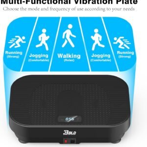 Vibration Plate Exercise Machine, 330LBS Capacity, 200 Adjustable Speeds for Lymphatic Drainage & Weight Loss, 10 Modes Whole Body Workout Platform - Image 5