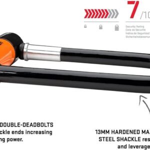 Kryptonite Evolution Mini-7 Bike U-Lock with Cable, Heavy Duty Anti-Theft Bicycle U Lock, 13mm Shackle and 10mm x4ft Length Security Cable with Mounting Bracket and Keys - Image 3