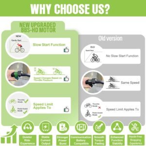 BAFANG 1000W Mid Drive Kit,BBS03 BBS-HD 52V Ebike Motor with Digital Display&46T Chainring,Mid Drive Electric Bike Conversion Kits with Battery(Optional) Fit 68-73MM BB Size Bikes - Image 8