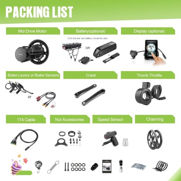 BAFANG BBS02B 48V 750W 100MM Mid Drive Kit with Battery(Optional),Ebike Motor with LCD Display 8fun Mid Drive Electric Bike Conversion Kit for 100MM Bottom Bracket Fat Tire Bike,Snow Bike 8 71lpsDyCl+L. SL1500