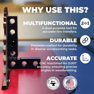 Small Square and Center Finder - Mini Square Tool with 11/32" Center Marking Hole Woodworking, Carpenter Engineering Square, Center Marking Tool, Made in USA - Blue 17 Small Square and Center Finder - Mini Square Tool with 11/32" Center Marking Hole Woodworking, Carpenter Engineering Square, Center Marking Tool, Made in USA - Blue - Image 7