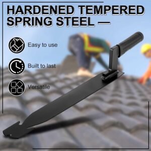 Shingle Slaters Ripper, Steel Roof Ripper Shingle Remover Slate Puller Rip Slate Slating Nail Remover for Slaters Roofers Roofing(Black,18 Inch) - Image 4