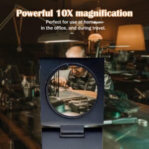 Rongon Pocket Magnifying Glasses Three-Folding Magnifier 10X 28MM Zinc Alloy Small Loupe Mini Magnifying Glass with Scale for Jewelry Sewing Textile Optical Thread Collection Repair - Image 6