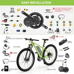 Bafang 750W 500W 1000W Mid Drive Kit with Battery(Optional) :Bafang BBS HD Ebike Conversion Kit with Display,48V/52V 8Fun Electric Bike Conversion Kit for Moutain Road Bike - Image 5