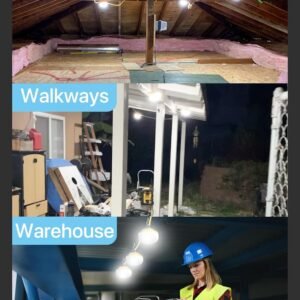 HYPERLITE Construction String Lights: 50FT 5 Bulbs Work Lights with Climbing Hooks - IP65 Waterproof Linkable LED Industrial Temporary Lighting for Construction Sites Attic Crawlspace Renovation 16 HYPERLITE Construction String Lights: 50FT 5 Bulbs Work Lights with Climbing Hooks - IP65 Waterproof Linkable LED Industrial Temporary Lighting for Construction Sites Attic Crawlspace Renovation - Image 8