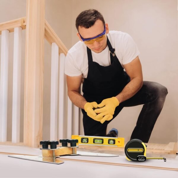 Stair Tread Template Tool, NAACOO Stair Measuring Tool, Tread Jig Set - with Level & Tape Measure & Carpenter Pencil, Suitable for Risers and Partitions. 5 71oveaM6JEL. AC SL1500