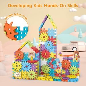 Building Toys, 234 Pieces Upgrade Gear Building Blocks Set Kids Tool Set with Electric Drill, Construction Toys STEM Kits Gifts for Kids Age 3+ - Image 3