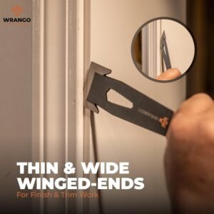 9.5" Trim Bar Pry Bar - Patented Small Pry Bar with Bolt Remover & Nail Puller for Home Improvement & Construction - Flat Bar with Shock-Absorbing Grip & Wide Winged Ends, 2pk - Image 5