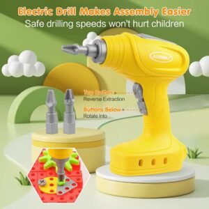 Building Toys, 234 Pieces Upgrade Gear Building Blocks Set Kids Tool Set with Electric Drill, Construction Toys STEM Kits Gifts for Kids Age 3+ - Image 6