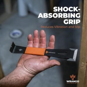 9.5" Trim Bar Pry Bar - Patented Small Pry Bar with Bolt Remover & Nail Puller for Home Improvement & Construction - Flat Bar with Shock-Absorbing Grip & Wide Winged Ends, 2pk - Image 3