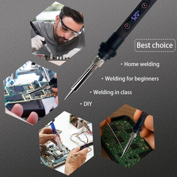 WellerMan Soldering Iron Kit 80W – LCD Digital Adjustable Temperature Soldering Tool Set with 5 Precision Tips, Desoldering Pump, Solder Wire, Stand for DIY, Electrical Repairs, and Metal Work 7 71ra26bpSAL. AC SL1000