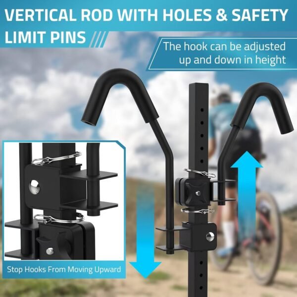 PAULINN Ebike Rack for Tow Hitch, Heavy Duty 2 Bike Folding Bicycle Car SUV Racks for E Bike,Fat Tire and Standard, 2" Hitch Receiver, 200 LBS 4 71raD+hFB9L. AC SL1500