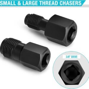 DURATECH 5PCS O2 Oxygen Sensor Socket Thread Chaser Set, 3/8" 1/2" Drive x 7/8" 22mm Oxygen Sensor Remover O2 Sensor Removal Tool Kit - Image 5