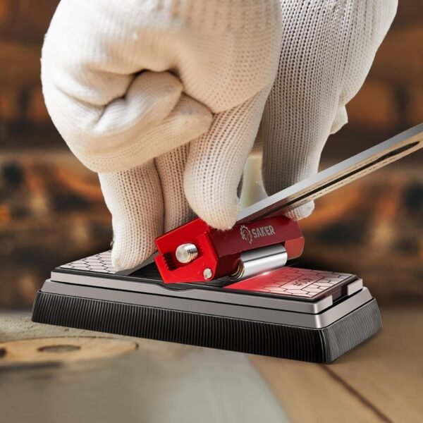 Saker Honing Guide with Whetstone - Red Off-Center Upgraded Honing Tool and Diamond Sharpening Stone Set Kit for Knife, Short Chisels and Planes, Fine/Coarse Plate, 400/1000/Grit… 10 71v6FKE4LHL. AC SL1500