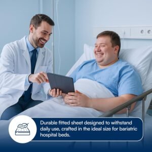 Linteum Textile Supply Bariatric Jersey Knit Fitted Sheets, 42"x84"x14" – 4 Pack – Soft Cotton Blend Hospital Bed Sheets for Nursing Homes, Assisted Living & Healthcare Use – White - Image 4