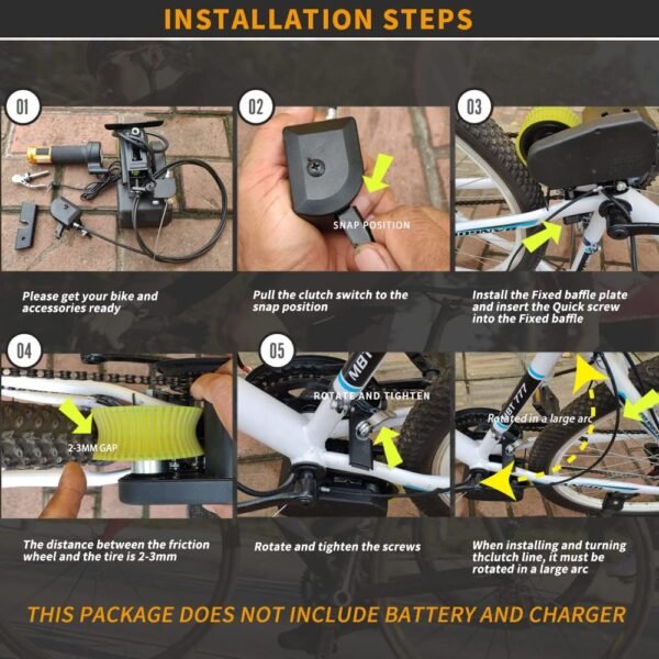 BAIZIFU DIY Electric Bike Conversion kit 250W Brushless Motor and Controller,Electric Bike Booster kit Waterproof Ebike Conversion Kit Friction Drive Bicycle Kit 6 71viNPXK2TL. AC SL1000