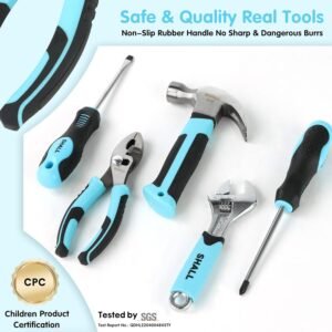 SHALL 26-Piece Kids Size Tool Set, Real Tools Kit for Kids with 12" Tool Bag, Safety Certified Children Learning Tool Set with Hand Tools for Boys & Girls Age 6+, DIY Building, Woodwork & Construction - Image 3