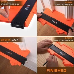 Contour Gauge (12+5 Inch) with Lock, Super Contour Duplicator Gauge Shape and Outline Tool Woodworking Tools Christmas Gifts for Men Dad Husband Him Tools for Men Construction Ruler Outline Angle Tool - Image 5