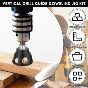 90 Degree Angle Drill Hole Guide Straight Hole Drilling Positioner Drill Bit Jig Self Centering Doweling Jig Aluminum Alloy Vertical Drill Guide with 3-10 mm Drill Bushings for Carpentry Tool - Image 4