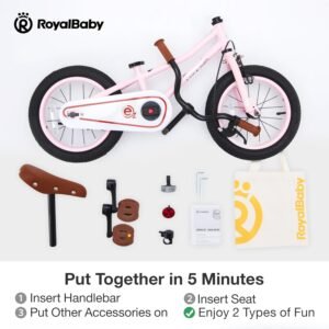 RoyalBaby Kids Bike, Terra EZ Balance to Pedal Convertable Bicycle, 14 16 18 Inch Easy Learn Balancing to Biking Boys Girls Ages 3-9 Years Beginners - Image 7