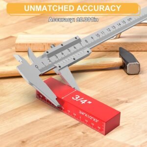 Setup Blocks Woodworking, Setup Blocks Height Gauge Set, 16 PCS Setup Blocks with Set Up Blocks for Woodworking, Case, Square Ruler, Aluminum Setup Bars for Router and Table Saw Accessories - Image 4