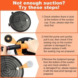 2 Pack 8" Glass Suction Cups with Pressure Gauge – Heavy Duty Vacuum Suction Cups for Lifting Large Glass, Tiles, and Windshields – 880 lbs Max Load, Powerful Industrial Lifter Tool with Carrying Case - Image 10