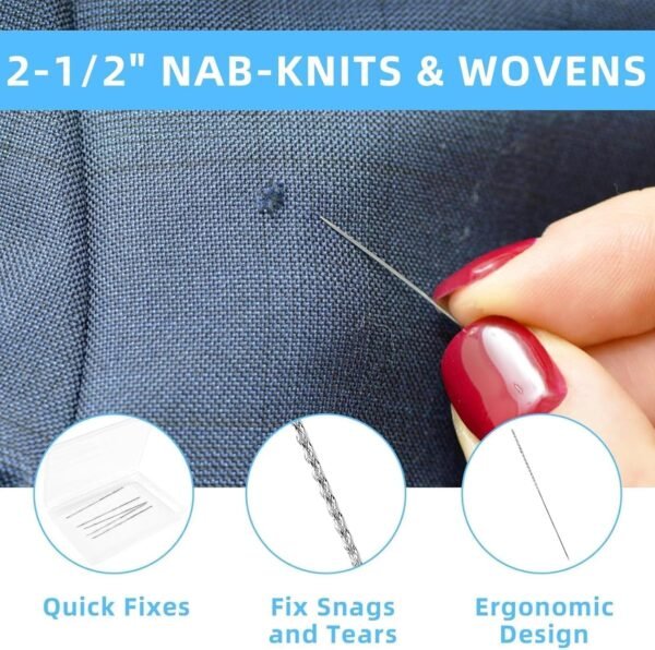 15PCS Snag-Nab-It-Tool, Sliver 2-1/2" Snag-Needle & Snag-Repair-Tool for Leather, Knit Picker Snag Fixer Clothing Needle Tool for Stitching/Cloth/Clothing Nab-Knits & Wovens 4 81 AZaZyCGL. AC SL1500