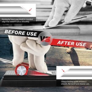 Saker Honing Guide with Whetstone - Red Off-Center Upgraded Honing Tool and Diamond Sharpening Stone Set Kit for Knife, Short Chisels and Planes, Fine/Coarse Plate, 400/1000/Grit… 17 Saker Honing Guide with Whetstone - Red Off-Center Upgraded Honing Tool and Diamond Sharpening Stone Set Kit for Knife, Short Chisels and Planes, Fine/Coarse Plate, 400/1000/Grit… - Image 7