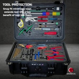 ONREVA Tool Box Foam 4Pack 17x12x1 inch, Foam Inserts for Cases, Polyethylene Storage Sheets for Toolbox Hard Case, Tool Shadow Insert, Kaizen Organizer Sheet 16 ONREVA Tool Box Foam 4Pack 17x12x1 inch, Foam Inserts for Cases, Polyethylene Storage Sheets for Toolbox Hard Case, Tool Shadow Insert, Kaizen Organizer Sheet - Image 6