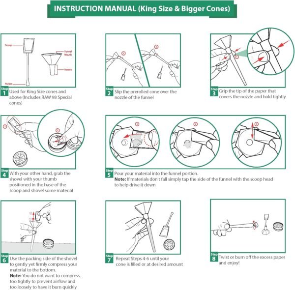 Herb’n Ninja Cone Loader for 1¼, King Size, and Large Cones | Easy Pre Roll Packing Tool with Funnel and Shovel | Fast, Clean, and Efficient Cone Filling Accessory (Pink) 4 8166ro7GRLL. AC SL1500