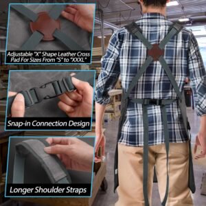Woodworking Apron for Men, Shop Apron 20 oz Canvas Work Apron with 9 Tool Pockets, Heavy Duty Wood Working Workshop Bib Apron for Carpenter Woodworker Blacksmith, Men Gift, Adjustable to S- 3XL, Grey 14 Woodworking Apron for Men, Shop Apron 20 oz Canvas Work Apron with 9 Tool Pockets, Heavy Duty Wood Working Workshop Bib Apron for Carpenter Woodworker Blacksmith, Men Gift, Adjustable to S- 3XL, Grey - Image 6