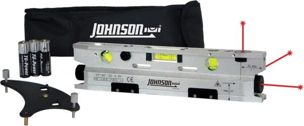 Johnson Level & Tool 40-6184 Magnetic Torpedo Laser Level, Silver & Black, 1 Laser Level 6 8199EGHz+rL. AC SL1500