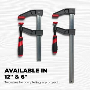 F-Style Bar Clamp - Home Improvement Hand Tool Set - Adjustable Clamps for Woodworking & More - 12" HD 2 Pack - Image 9