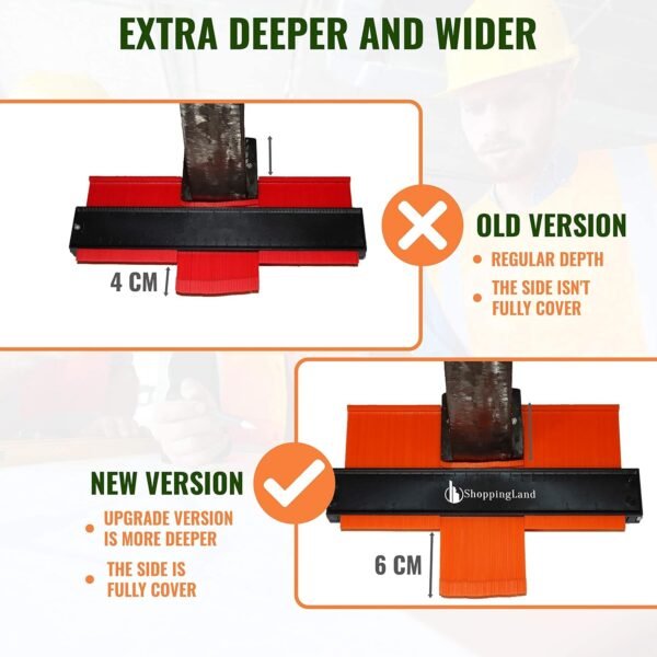 The Super Gauge Shape and Outline Tool, Contour Gauge for Perfect Woodworking, Carpentry, Construction - Adjustable Profile for Precision Copying of Irregular Shapes - Enhance DIY Projects (10"& 5") 6 81A38rL1aQL. SL1500