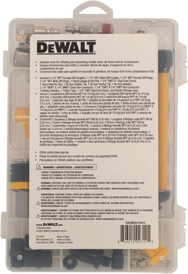 DEWALT 25pc Industrial Coupler & Plug Kit (DXCM024-0412) 4 81BXZnGKAYL. AC SL1500