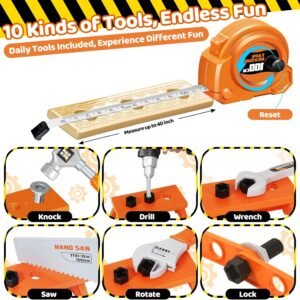 Kids Tool Set 46 PCS, Christmas Birthday Gifts for Kids Ages 3,4,5,6,7,8, Toddler Tool Set with Portable Tool Box & Electronic Toy Drill, Construction Toys Tools for Toddlers, Tool Kits for Boys Girls 14 Kids Tool Set 46 PCS, Christmas Birthday Gifts for Kids Ages 3,4,5,6,7,8, Toddler Tool Set with Portable Tool Box & Electronic Toy Drill, Construction Toys Tools for Toddlers, Tool Kits for Boys Girls - Image 6