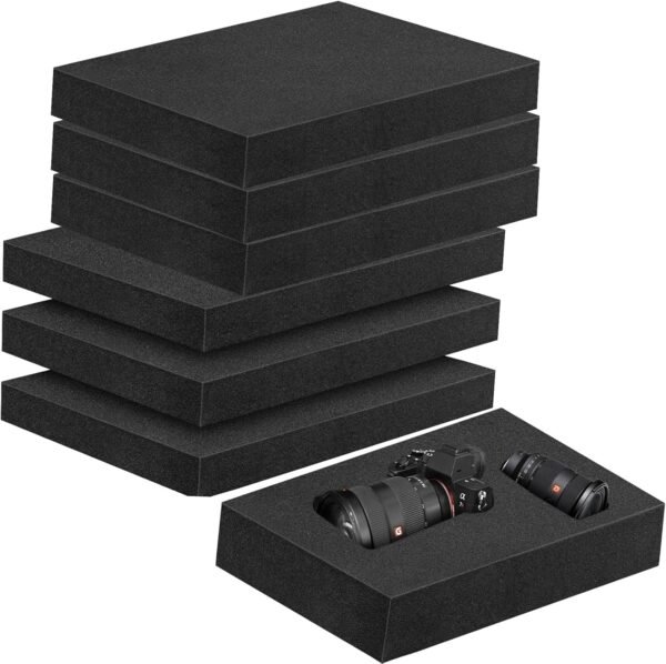 6 Pcs 16 x 12 x 1.5 Inches Polyurethane Foam - Packing Foam Inserts for Cases Black Craft Foam Sheets for Packing Padding 1.5 Inch Thick for Camera Toolbox Storage 2 81EqYUaY13L. AC SL1500