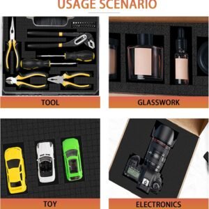 Pre-Cubed Pick & Pluck Foam Sheets - 4-Pack (12"x12"x2") Polyurethane Apart Insert Pads Liners for Toolboxes, Storage Drawer and Crafts 15 Pre-Cubed Pick & Pluck Foam Sheets - 4-Pack (12"x12"x2") Polyurethane Apart Insert Pads Liners for Toolboxes, Storage Drawer and Crafts - Image 7