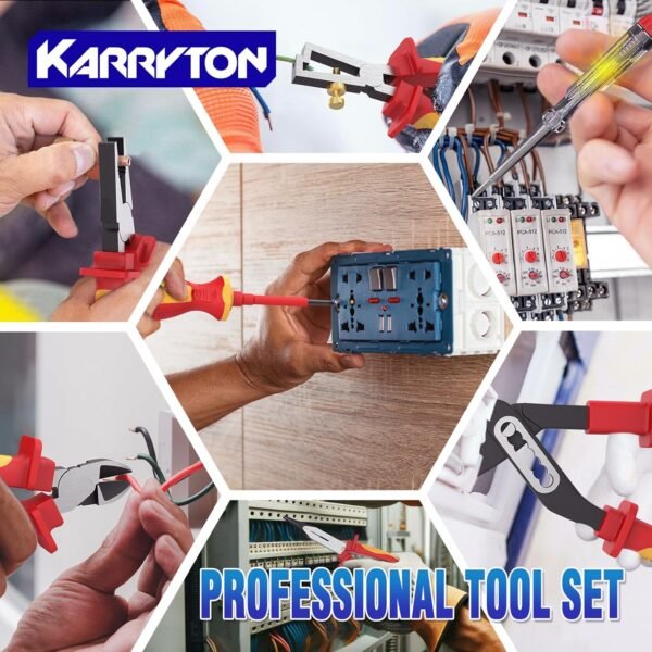 14PC 1000V Insulated Electrician Tool Set,VDE Certified Electrical Tools Kit with Pliers, Screwdrivers, Voltage Tester,w/All-in-One Bag, Ideal for Home and Industrial Electrical Repair 7 81Fqm6E+ujL. AC SL1500
