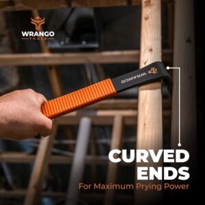 15" Flat Bar Pry Bar - Heavy Duty Crowbar with Nail Puller - High Carbon Steel with Soft Shock Absorbing Grip & Wide Winged Ends - Demolition Tools for Home Improvement & Construction - Image 7