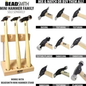 The Beadsmith Small Raising Hammer - 9 inches Wooden Handle, 65mm, 1.7oz Steel Head with Two Faces (2x13mm & 6x13mm) - Tool Used to Add Texture and Dimension to Metalwork - Image 4